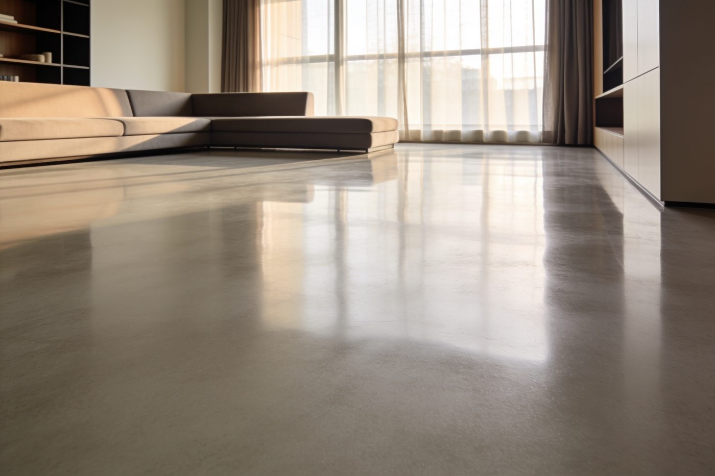 Epoxy floor finish detail