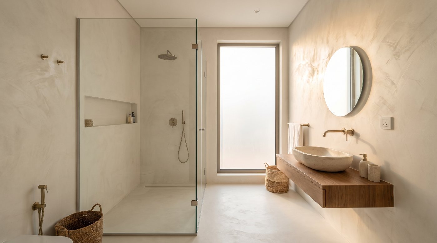 Microcement in a bathroom