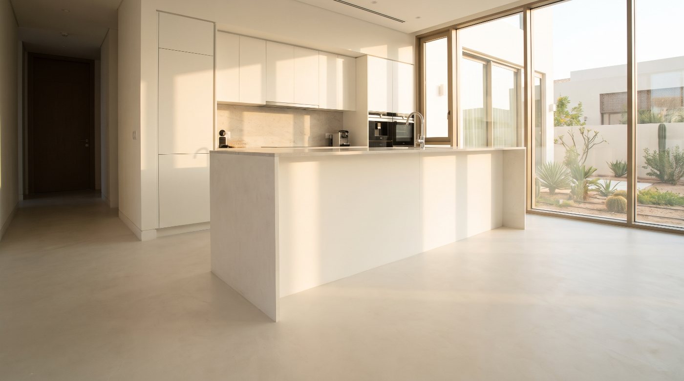 Microcement in a kitchen